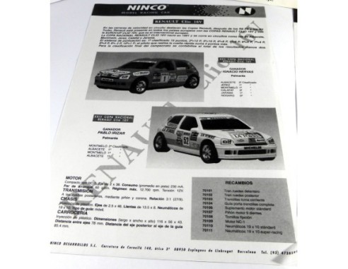 INSTRUCCIONES MANTENIMIENTO RENAULT CLIO 16V NINCO