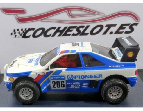 PEUGEOT 405 PIONEER BLANCO Y AZUL  DAKAR  600 U. MAS SLOT  REF. 6419 TECNITOYS