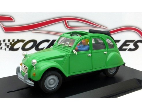 CITROEN 2 CV VERDE CABRIO CON FAROS REDONDOS PINK-KAR