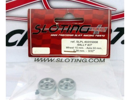 KIT RUEDA RALLY 15mm-EJE 50mm 2,38mm-3/32 “ REF.SLP 40315008 SLOTING PLUS