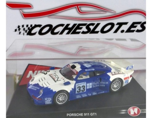 Porsche 911 GT1 SCHUBEL  TEN blanco azul 1999 REF.50181 NINCO