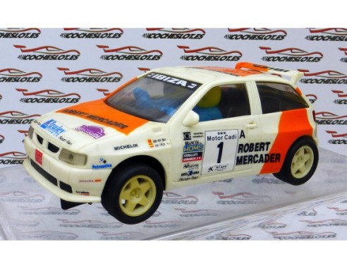 Seat Ibiza kit Car “Robert Mercader”Blanco CHASIS 2 TORNILLOS 1996 REF. 8390 TYCO