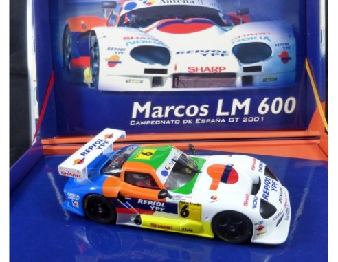 MARCOS 600 LM campeonato ESPAÑA GT 2001 paginas amarillas caja REF.A28 FLY