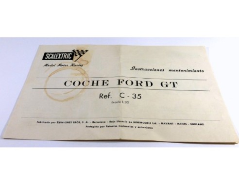 INSTRUCCIONES MANTENIMIENTO FORD GT REF.C35 EXIN