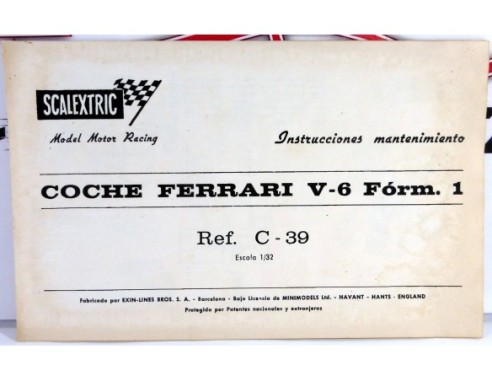 INSTRUCCIONES MANTENIMIENTOFERRARI V6 FORMULA1 REF.C39 EXIN